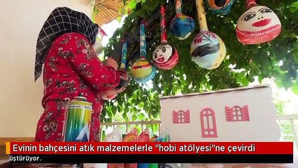 Evinin bahçesini atık malzemelerle