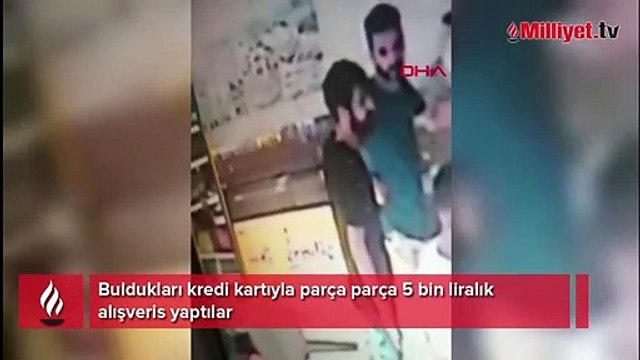Buldukları kredi kartıyla parça parça alışveriş yaptılar