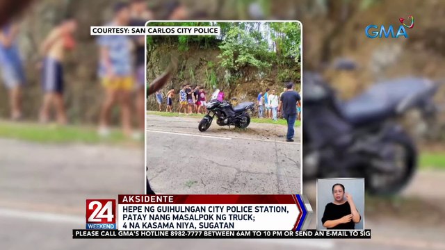 Hepe ng Guihulngan City Police Station, patay nang masalpok ng truck; 4 na kasama niya, sugatan | 24 Oras Weekend
