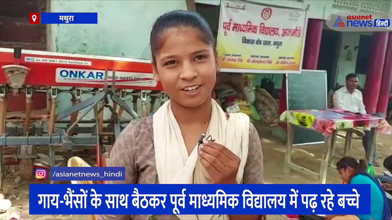 सरकार के दावों की पोल खोल रहा यूपी का ये माध्यमिक स्कूल, आवारा पशुओं के साथ बैठकर पढ़ाई कर रहे बच्चे 