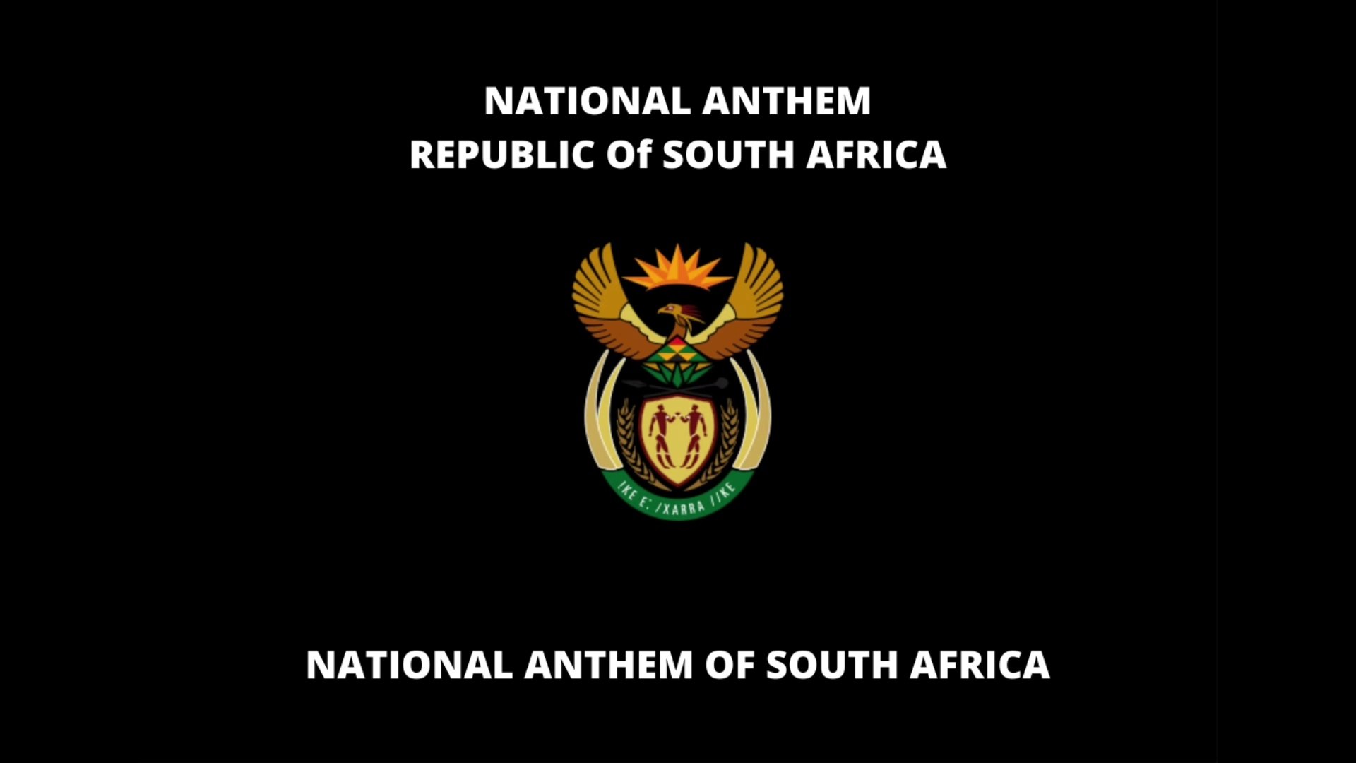 NATIONAL ANTHEM OF SOUTH AFRICA: NATIONAL ANTHEM OF SOUTH AFRICA