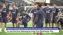 Raheem Sterling trains with Chelsea for the first time