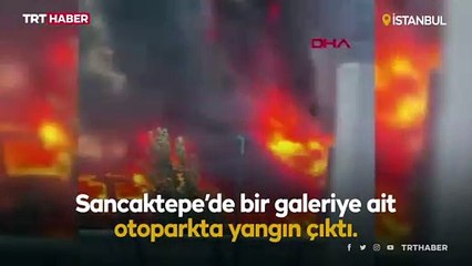 Sancaktepe'de otopark yangını: 16 araç hasar gördü