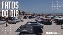 Verão em Salinas: fila de veículos e centenas de banhistas agitam a praia do Atalaia neste sábado