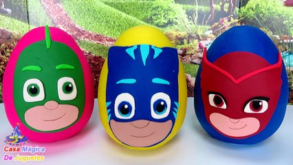 Huevos Sorpresa Gigantes de Heroes en Pijamas  de Plastilina con Gekko Gatuno y Ululet o Buhita y muchos Juguetes Sorpresa