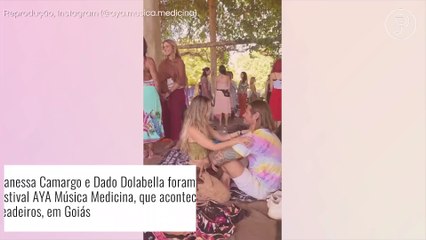 Wanessa Camargo e Dado Dolabella: ator ganha carinho da cantora em festival de meditação. Vídeo!