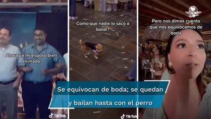 Pareja se equivocan de boda y se quedan a bailar entre desconocidos