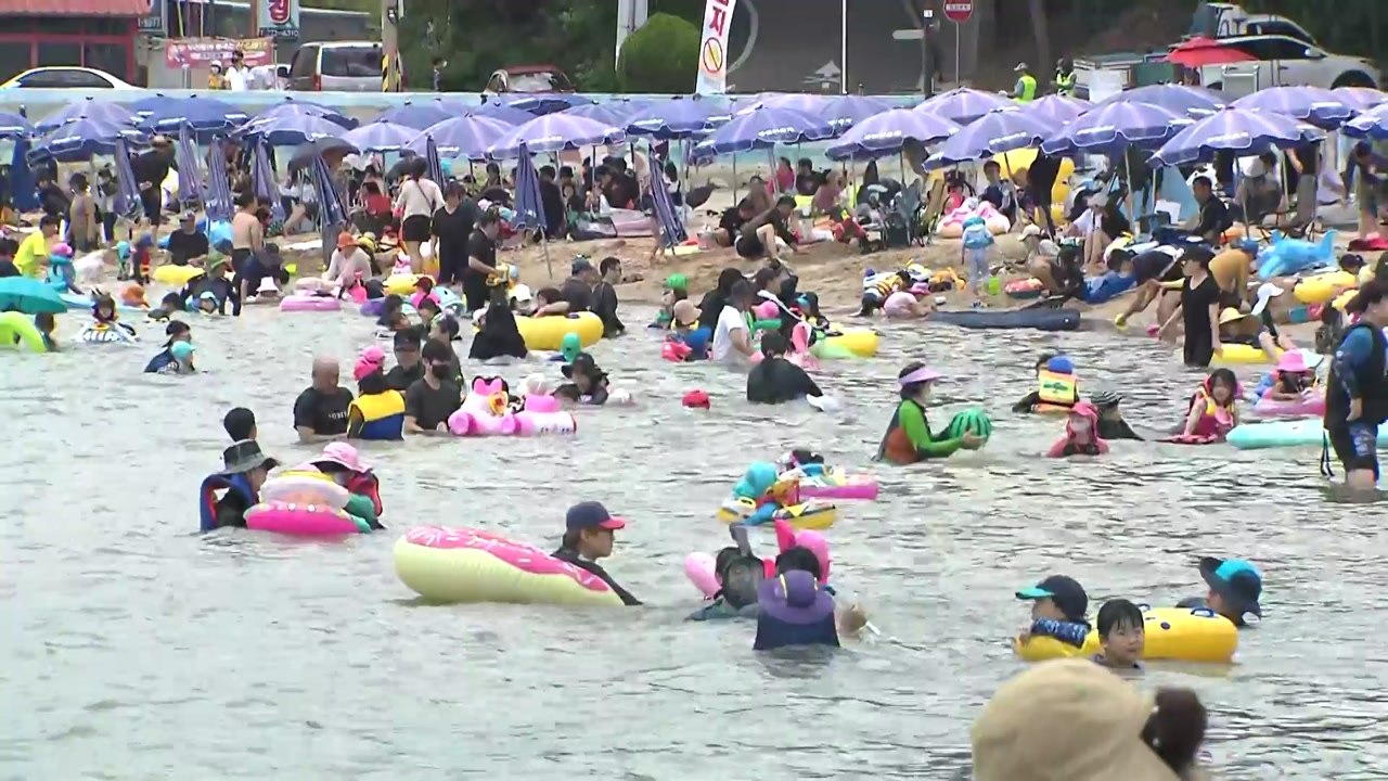 본격적인 무더위 시작...해수욕장에 줄잇는 피서객 발길 / YTN