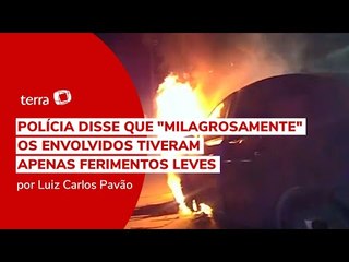 Policiais salvam mulher inconsciente de carro em chamas nos EUA