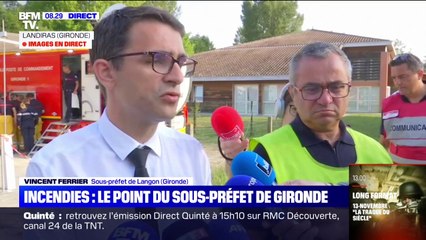Incendie de Landiras: "Le feu a été bien contenu cette nuit mais il n'est pas fixé", annonce le sous-préfet de Langon