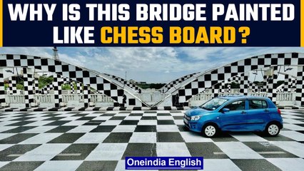 Chennai’s Napier Bridge painted in Chessboard color ahead of Olympiad 2022 | Oneindia News *News
