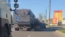 Camiones marcados con la Z blanca transportan cereal hasta Crimea