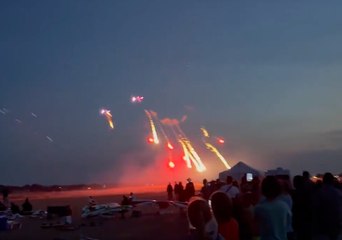 Fireworks display sparks blaze at coastal park