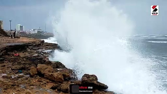 દ્વારકામાં વરસાદી માહોલ વચ્ચે દરિયો ગાંડોતૂર બન્યો