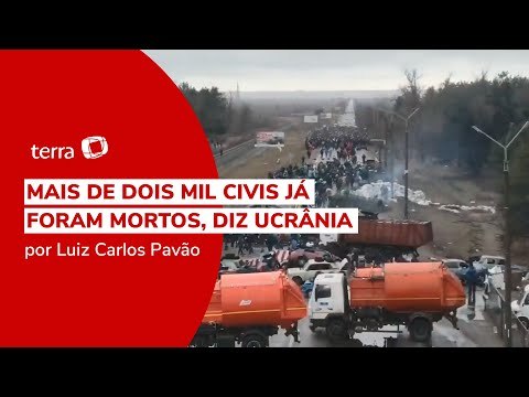 Civis ucranianos tentam parar tropas russas com barricadas humanas