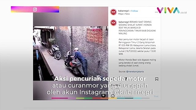 Detik-detik Aksi Mulus Curanmor Saat Korban Salat Jumat