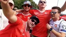 Netherlands and Switzerland fans gather at Devonshire Green fan park, Sheffield