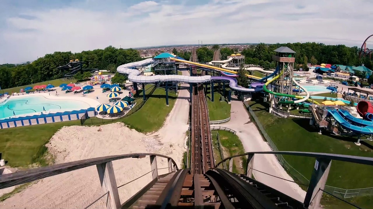 Mighty Canadian Minebuster Roller Coaster (Canada's Wonderland - Vaughan, Ontario) - Roller Coaster POV Video - Front Row