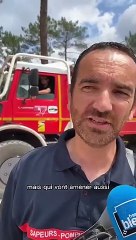 Les pompiers périgourdins sont marqués par la solidarité sur place en Gironde