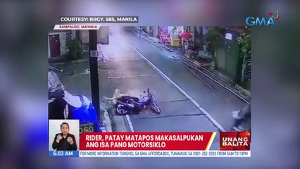 Rider, patay matapos makasalpukan ang isa pang motorsiklo | UB