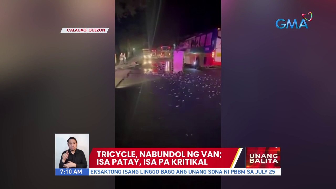 Tricycle, nabundol ng van; Isa patay isa pa kritikal | UB