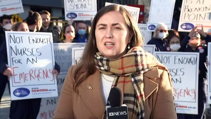 Download Video: NSW nurses and midwives strike over staff shortages