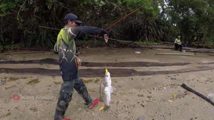 Mancing Kakap di Pulau Saranjana Kotabaru