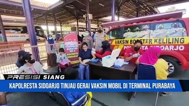 Kapolresta Sidoarjo Tinjau Gerai Vaksin Mobil Di Terminal Purabaya
