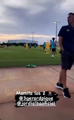 Sergio Agüero, presente en la sesión de entrenamiento del Barça en Miami / FCB