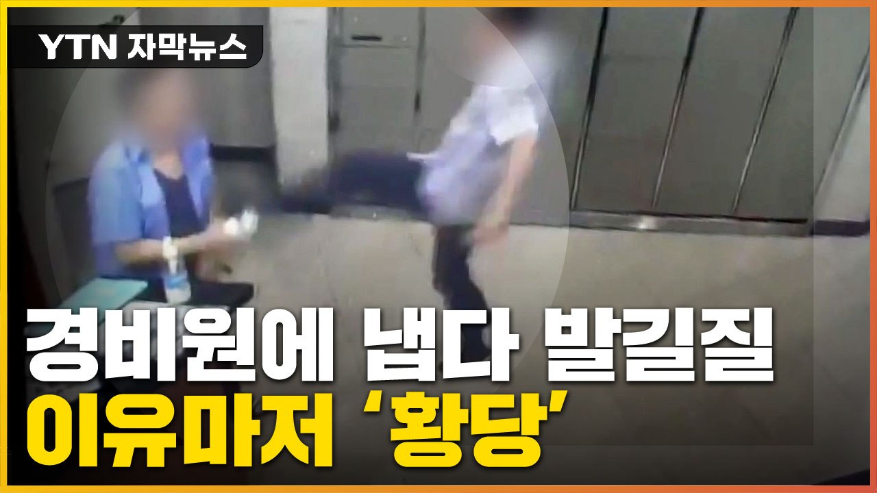 [자막뉴스] 아파트 경비원에 냅다 '발길질'...입주민의 황당 갑질 / YTN