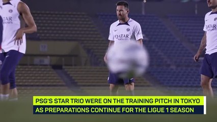 Messi, Neymar, and Mbappé train ahead of tour in Japan