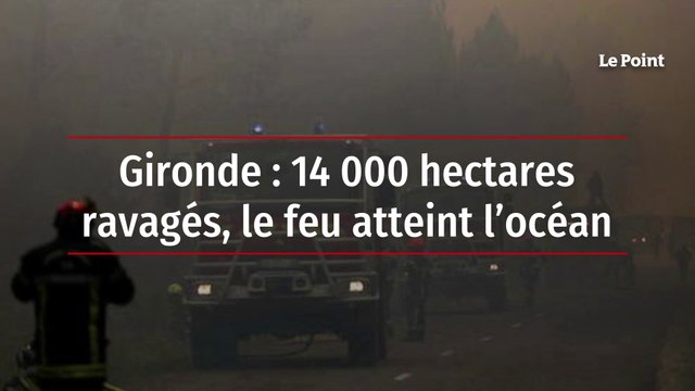 Gironde : 14 000 hectares ravagés, le feu atteint l’océan