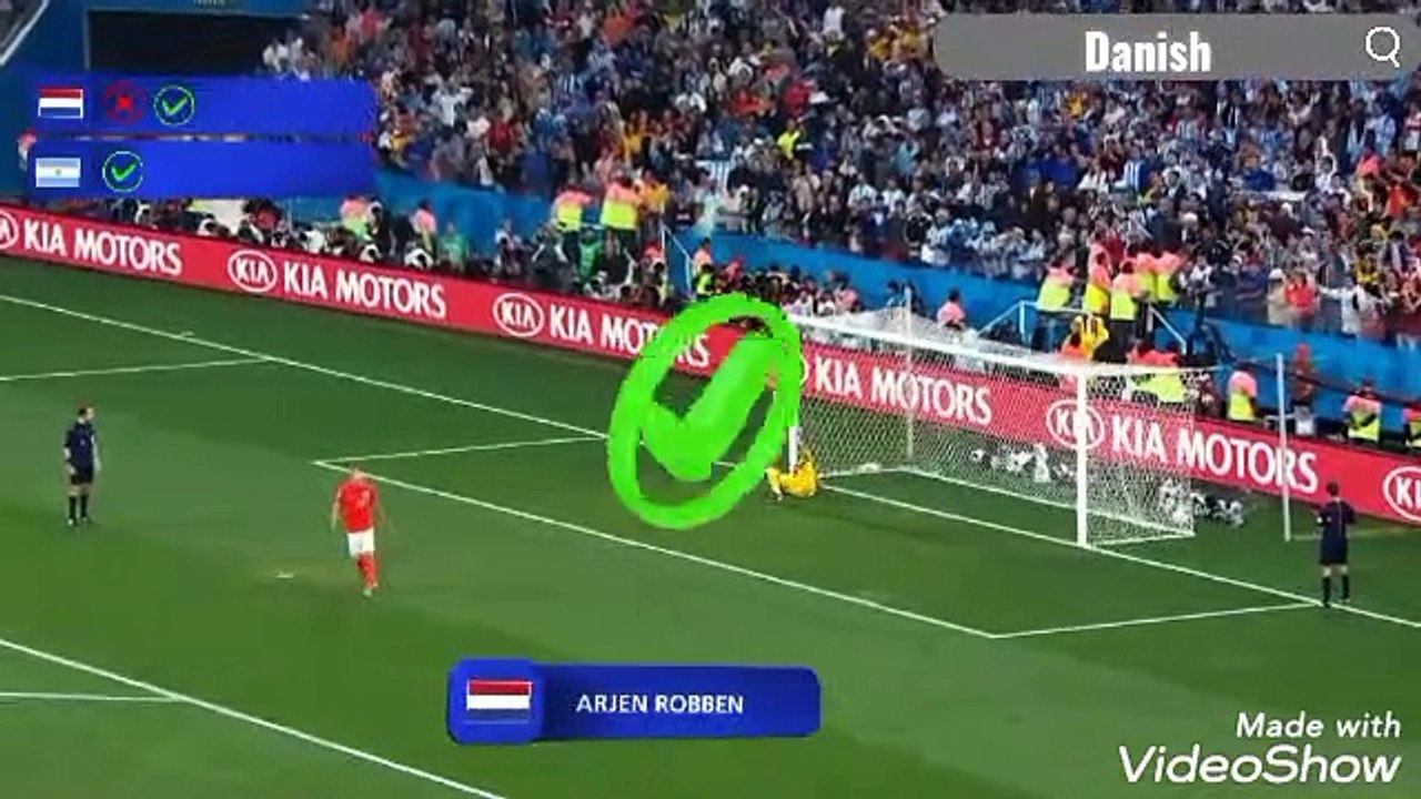 Argentina and the Netherlands penalty kick