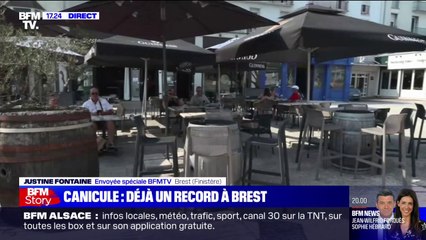 Brest: les terrasses désertées à cause de la canicule