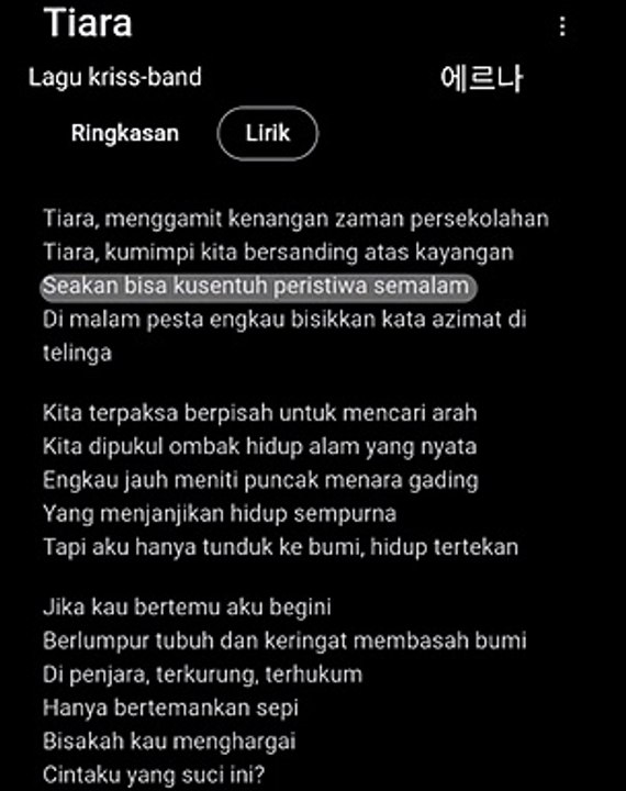 Lirik lagu tiara Video Dailymotion