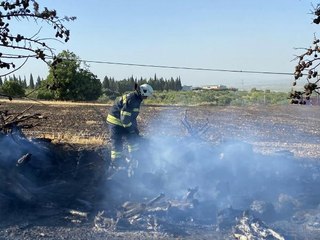 Son dakika gündem: ANIZ YANGININDA ALEVLER BAHÇESİNE SIÇRAYINCA HORTUMLA MÜDAHALE ETTİ
