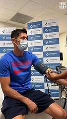 Lewandowski, superando las pruebas médicas con el Barça / FCB