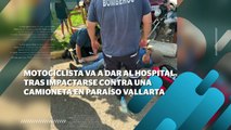 Trasladan a motociclista al hospital tras impactarse | CPS Noticias Puerto Vallarta