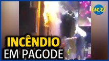 Palco pega fogo durante show de pagode em BH