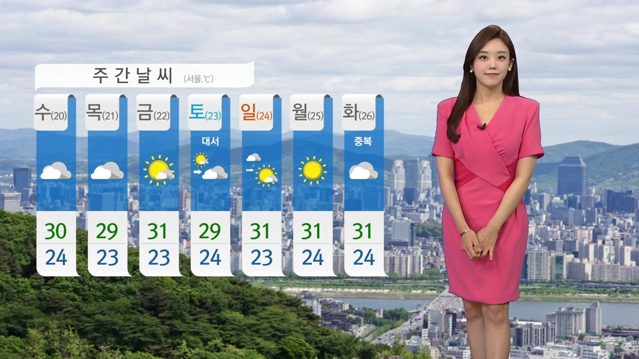 [날씨] 남부·제주도 아침까지 비 조금...오늘 전국 무더위 / YTN