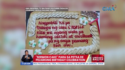 "Sermon cake" para sa petsa de peligrong birthday celebration | UB