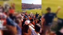 Bañan en liquidos a aficionado de Monterrey por gritar gol de su equipo