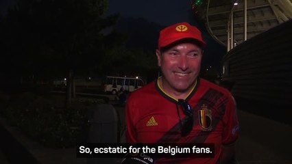 Скачать видео: Belgium fans 'ecstatic' after knockout-stage qualification