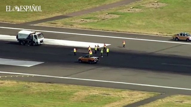 Asfalto del aeropuerto de Luton derretido por el calor