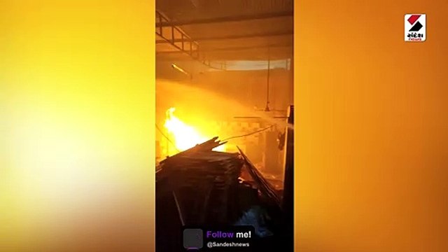 અમરેલીમાં વહેલી સવારે લાકડાની લાતીમાં આગ, માર્ગો પર ચક્કાજામ