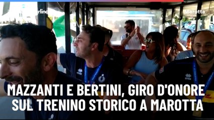 Mazzanti e Bertini, giro d'onore sul trenino storico a Marotta