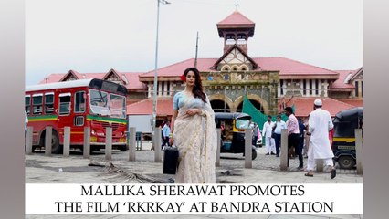Mallika Sherawat Promotes The Film ‘RkRkay’ At Bandra Station