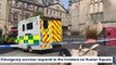Emergency services respond to the incident on Hunter Square, Edinburgh