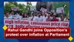 Rahul Gandhi joins Opposition’s protest over inflation at Parliament