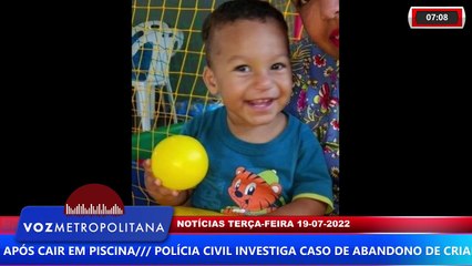 MENINO DE 5 ANOS MORRE AFOGADO APÓS CAIR EM PISCINA